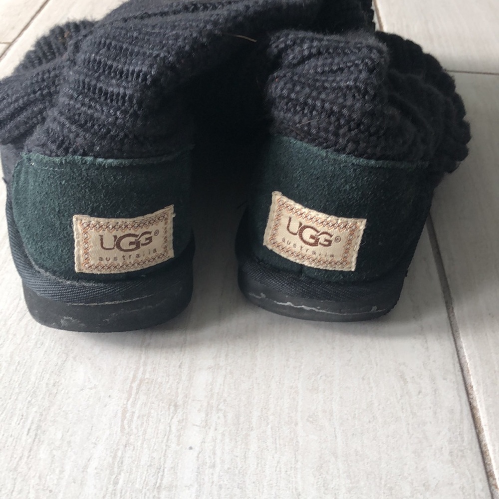 Black Knit Ugg Boots with 3 Buttons - Picture 5 of 5